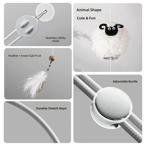 Giocattolo per Gatti a Forma di Pecora in Peluche, Dispenser di Snack Interattivo in ABS da Appendere alla Porta, con Silvervine e Agnello Liofilizzato - Product Image 5