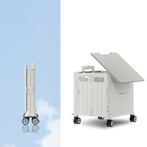 <span class=keywords><strong>Chariot</strong></span> pliant utilitaire pliable en plastique PP à <span class=keywords><strong>4</strong></span> <span class=keywords><strong>roues</strong></span> avec poignée - Product Image 4