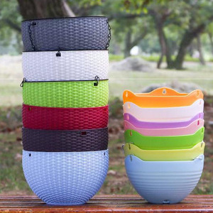 <span class=keywords><strong>Maceta</strong></span> con patrón tejido de plástico, cesta colgante para interiores, macetas colgantes - Product Image 4