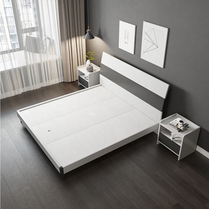 Muebles de dormitorio de Hotel, marco de cama de Material de madera HDF moderno, tamaño King, varios tamaños y colores - Product Image 4