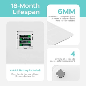 Báscula Digital Inteligente WiFi con Pantalla <span class=keywords><strong>de</strong></span> Vidrio Templado, 4 Electrodos, Analizador <span class=keywords><strong>de</strong></span> Grasa Corporal <span class=keywords><strong>de</strong></span> Alta Precisión, Sincronización con APP, Monitor <span class=keywords><strong>de</strong></span> Salud - Product Image 5