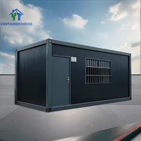 Conteneur préfabriqué moderne en acier noir pour bureau portable, hôtel, villa, hébergement temporaire, supermarché