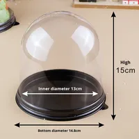 Boîte à gâteau de Noël de haute qualité en gros, 4 pouces, portable, mousse, décoration de dessin animé, boîte en plastique PP transparente semi-circulaire