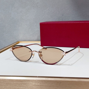 Gafas de Sol de Diseño para Mujer, Estilo Ojo de Gato, Sin Montura, Marco Metálico Dorado de Lujo, Lentes Degradadas con Protección UV400, Vintage, para Vacaciones - Product Image 6