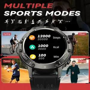 สมาร์ทวอทช์ S81 2026, นาฬิกาติดตามกิจกรรมกีฬากลางแจ้ง, โทรผ่านบลูทูธ, ตรวจสอบสุขภาพ, สมาร์ทวอทช์พร้อมไฟฉาย LED และ GPS - Product Image 6