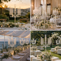 Lampe de table en acrylique transparent de qualité supérieure, candelabre suspendu avec décorations en cristal, support de bougie pour mariage, scène, banquet, fête