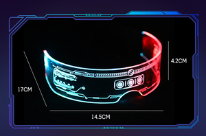 Geniales Gafas de Sol con Visera LED Rezz Cyberpunk <span class=keywords><strong>Robocop</strong></span> Futurista, 7 Colores, Lentes Transparentes para Vida Nocturna, Fiestas Navideñas y Novedades - Product Image 4