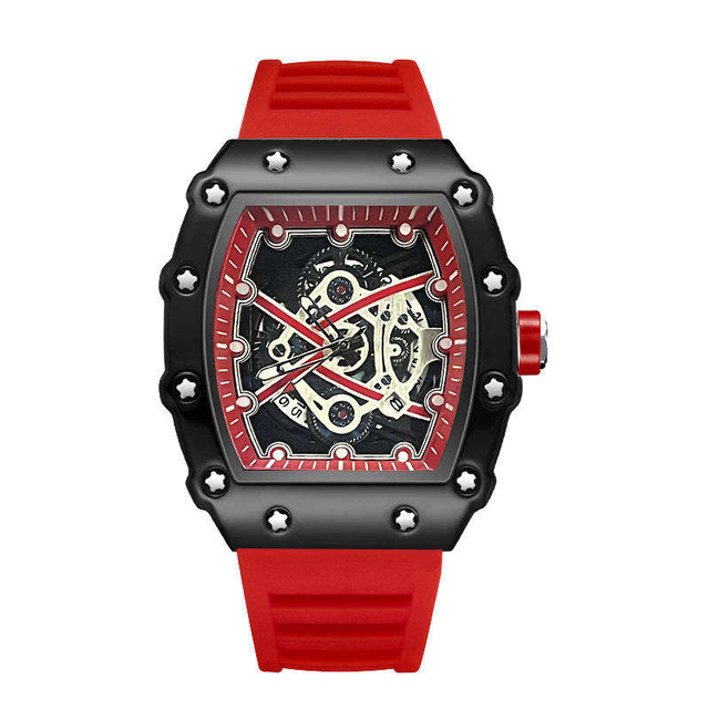ZIDO Men's Fashion Sport Quartz Watch Alloy Tonneau Case Luminous Pointer Waterproof Rubber Strap Hot Sale Casual Wear