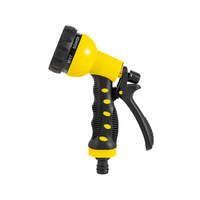 Pistolet de pulvérisation industriel haute pression jaune, buse de tuyau d'arrosage réglable à jet et brume pour l'irrigation systématique et l'entretien domestique