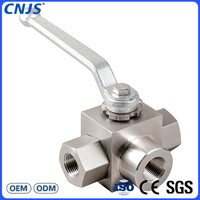 Vanne à boisseau sphérique haute pression en acier inoxydable série KHB à trois voies, pour huile et gaz, haute température, personnalisable OEM, commande hydraulique CNJS