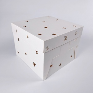 Boîte à gâteau carrée blanche avec fenêtre Sunshine, très vendue, pour l'emballage de gâteaux à emporter - Product Image 4