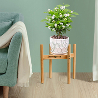 Support de balcon extérieur intérieur moderne en bois naturel durable pour bouquet de fleurs de lotus support d'affichage de pot support de plante en bambou pour la maison