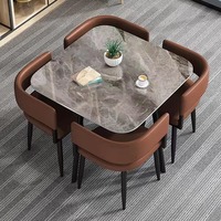 Ensemble table et chaises de restaurant moderne sur mesure, best-seller, plateau en marbre, pliable, extensible, design gain de place