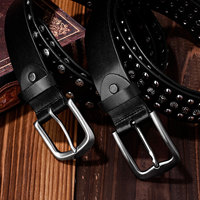 Ceintures élastiques cloutées pour hommes et femmes Punk GG Rivet noir Logo personnalisable Renaissance Y2K Rock Chain avec boucle en alliage