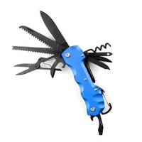 Couteau pliant multifonction 12-en-1 de qualité industrielle pour l'extérieur, avec tournevis, ciseaux, lame de scie, lime et autres outils – Plus portable