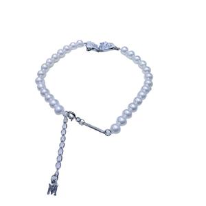 Handmade Natural Freshwater Pearl Bracelet 5-6mm Near Round Almost Flawless <b>Butterfly</b> Design Fine <b>Charm</b> Ornament - Product Image 5