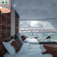 Tentes de camping géodésiques extérieures personnalisées Camps Geodome Hotel Préfabriqué Pvc Dome House Glamping Tentes avec chambre à coucher