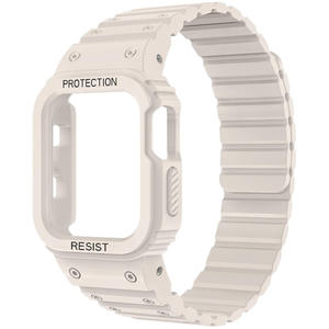 Étui de protection robuste avec bracelet pour Apple Watch Ultra 49mm SE 44mm Series 1-9, bracelet en silicone magnétique - Product Image 2