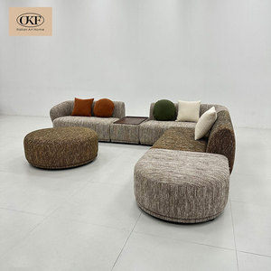 Canapé d'angle convertible moderne de luxe en forme de L, meubles de salon avec revêtement en tissu microfibre - Product Image 2