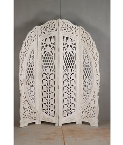Modern Carved Wooden Partition <b>Screen</b> with 360 Degree Rotating Folding Room Divider Panels for Living Room Apartment Bedroom - Product Image 1
