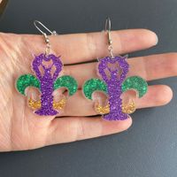 Groothandel Nieuwe Carnaval Acryl Harsen Lucite Oorbellen Geometrisch Schattig Kleurrijk Ster Masker Mardi Gras voor Vrouwen Cadeau