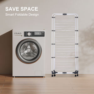 Étendoir de séchage d'intérieur d'approvisionnement d'usine Conception de pli de vêtements Étendoir à 4 niveaux pour balcon - Product Image 3