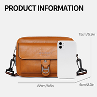 Neue Herren-Mode Vintage PU-Leder Umhängetasche Vintage Wasserdichte Große Kapazität Tragbare Schulter-Umhängetasche