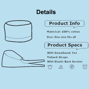 قبعة قطنية جراحية مع غطاء تمريض ذيل حصان مبطن بالساتان لقبعة طبية حجم قابل للتعديل - Product Image 5