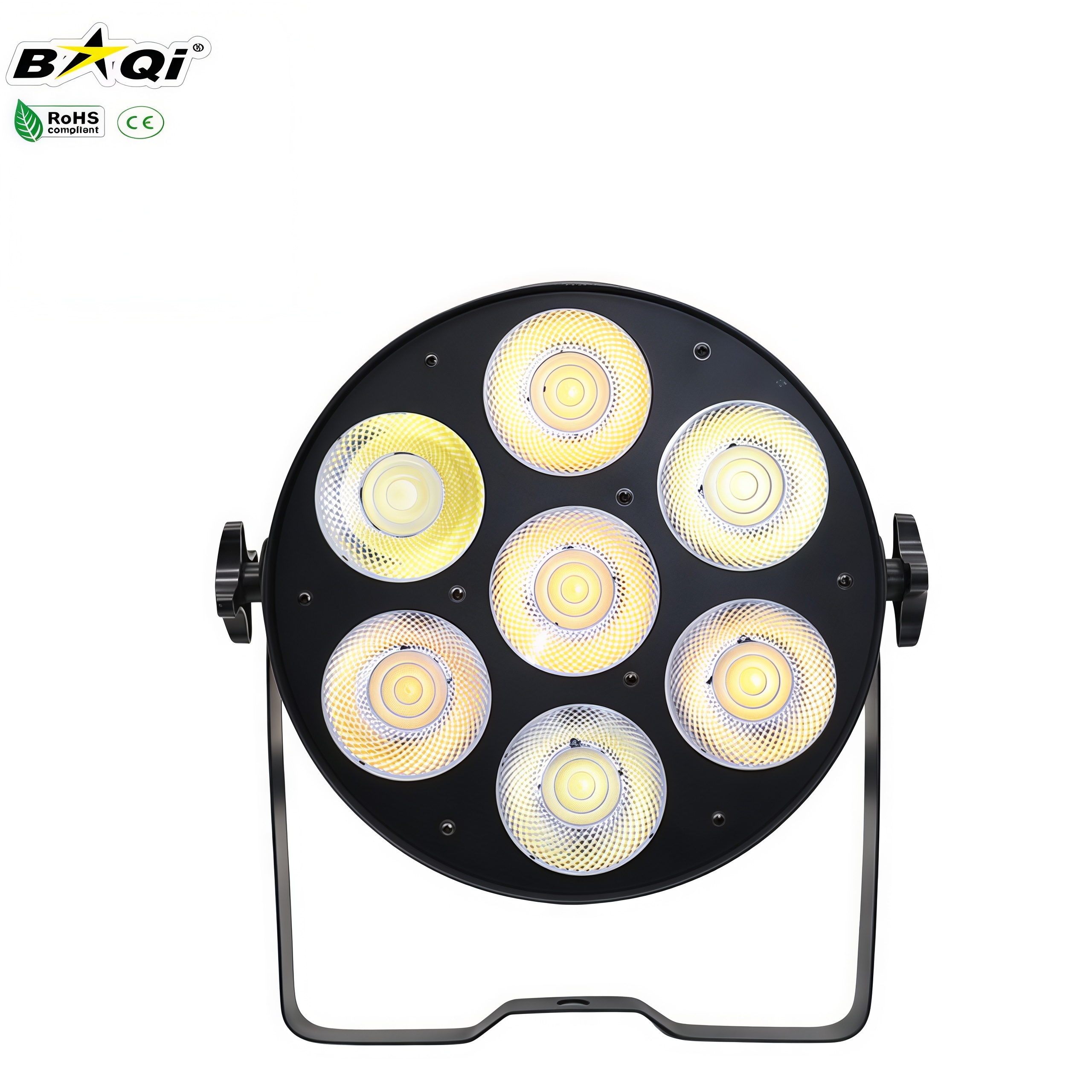 Professional 7-Eye COB Flat Par Light DMX512 RGBWA 12W Aluminum Sound Activated for Stage DJ Wedding Party CE ROHS