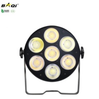Lampu Par Flat COB 7-Mata Profesional DMX512 RGBWA 12W Aluminium Aktif Suara untuk Panggung DJ Pesta Pernikahan CE ROHS