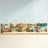 Sac fourre-tout souvenir de la Norvège, illustration des monuments d'Oslo et de Bergen, sac à bandoulière en toile imprimée, sac de voyage, cadeau touristique