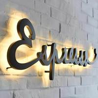 Enseignes 3D personnalisées en acier inoxydable rétroéclairées par LED pour la publicité murale des grands centres commerciaux
