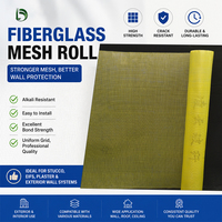 Rete in Fibra di Vetro Resistente agli Alcali 5x5mm 160g in Rotoli per Isolamento Pareti Esterne, Impermeabilizzazione Tetti, Tessuto in Fibra di Vetro per Intonaco