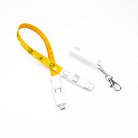 Cordón de Poliéster Personalizado 6 en 1 con Cable USB Tipo C de Carga Rápida PD de 60W, Regalo Promocional con Logotipo para Porta Tarjetas de Identificación
