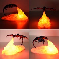 Lampe LED Dragon de Feu Imprimé en 3D Lampe de Bureau Rechargeable par USB pour E-sport Enfant Cadeaux Gaming Chambre à coucher Salon Décoration Maison