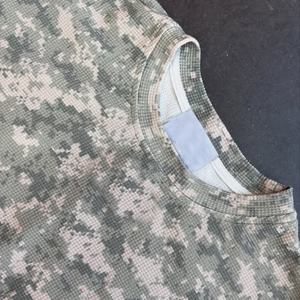 Camisetas Personalizadas de Algodón de 300 GSM, Estilo Holgado, Estampado de Camuflaje, Tejido Waffle, Estilo Vintage, Top Corto, Camisetas Térmicas de Manga Larga para Hombre - Product Image 2