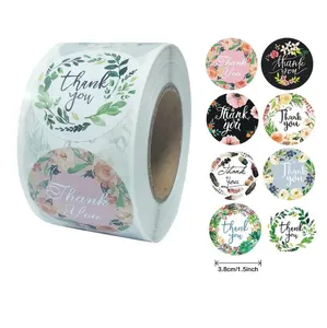 ZY0404C wholesale custom roll handicraft decoration thank you seal stickers size 3.8cm