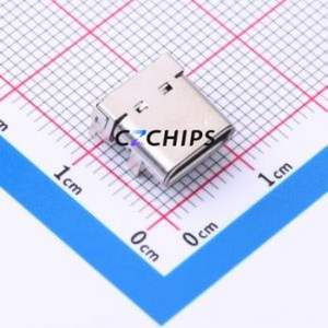 HC-TYPE-C-24P-DS10.0-CH2.75S-5A-04 USB Connector Bent Lead Through Hole Connector Type-C USB 3.1 Female Right Angle Insert - Product Image 1