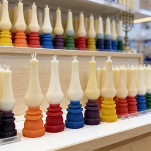 カラフルなピラミッド型のハヴダラキャンドル、業務用、丈夫でクラシックな3芯、煙の出ない、安息日、ホリデー、ハヴダラセレモニー用のユダヤ教のキャンドル - Product Image 5