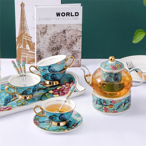 Juego de Taza y Platillo de Porcelana Fina Estilo Europeo, Cerámica Creativa de Alta Gama para Tazas y Platillos de Té de la Tarde - Product Image 4