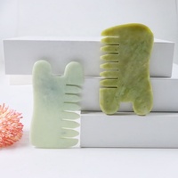 Tableau de massage grattoir personnalisé Outil de message pour cheveux chauds Peigne en pierre Jade Gua Sha