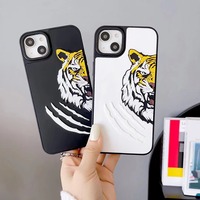 Coque de protection antichoc en silicone motif Tigre de dessin animé 3D pour iPhone 17 16 15 14 13 12 11 Pro Max
