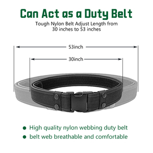 เข็มขัดยุทธวิธีอเนกประสงค์สำหรับผู้ชาย สีดำ ไนลอน 1680D + สายรัด PP ความยาว 140 ซม. หัวเข็มขัด PP - Product Image 5