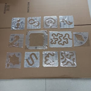Regla de plantilla de acolchado de libre movimiento, máquina de coser, plantillas domésticas, bricolaje, regla acrílica transparente, 11 opciones - Product Image 6