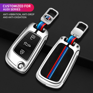 Funda Protectora para Llaves de Coche de Aleación de Zinc y Silicona con Diseño Moderno, Carcasa para Llave Remota con Anillo para Llaves, Compatible con <span class=keywords><strong>Audi</strong></span> Q3 - Product Image 2