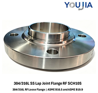 ASME B16.5 SCH10S RF Lap Joint Flange Stub End 316 Baja Tahan Karat DN150-DN600 Dibuat dengan Mesin CNC YOUJIA Pengolahan Petrokimia Pengolahan Air