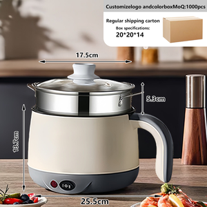 Olla Eléctrica Multifuncional Mini para el Hogar, Juego de Ollas Vaporeras Integradas de Acero Inoxidable con Olla para Cocinar de 1.8L - Product Image 4