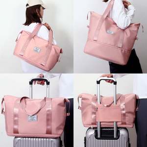 Bolsa de lona plegable de fin de semana para mujer con logotipo personalizado, bolsa de lona para Yoga, deportes, hombro, gimnasio, viaje, bolsa de mano, seca, húmeda, impermeable para mujer - Product Image 2