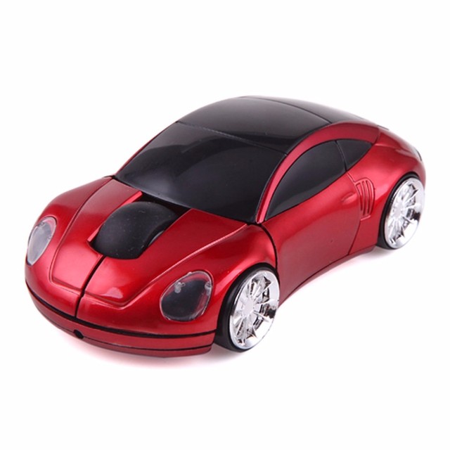 Wholesale Sports Car Shape 2.4GHz Wireless USB Optical LED Mouse 1200 DPI 2 AAA Battery Powered for Laptop Desktop 12-Month