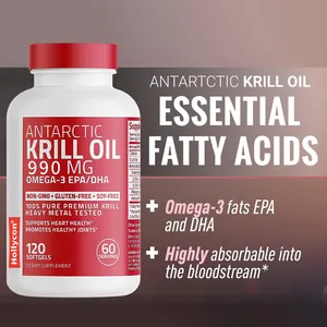 Fábrica de etiqueta privada, venta al por mayor, soporte de inmunización antioxidante, cápsulas blandas de aceite de krill antártico